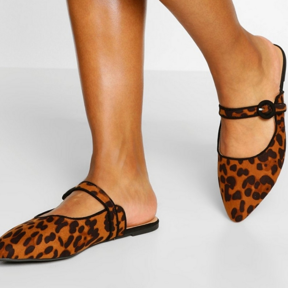 Leopard print slides